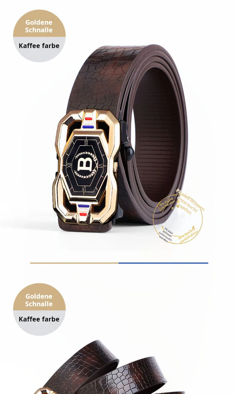 📢📢50 % DE RÉDUCTION !! ⏰🐊Ceinture en cuir pour homme avec motif crocodile raffiné, boucle automatique et fabriquée en cuir de vachette. - Image 18