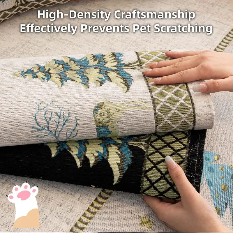 📢📢55% DE RÉDUCTION !!! 🎅 Housse de Canapé en Chenille Douce – Dos antidérapant en silicone, motif cerf élégant, lavable en machine, confort toute l’année ! - Image 11