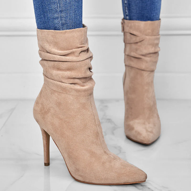 💖2025 Vente à chaud📢56 % de réduction!!!📍Bottes courtes à talons hauts et à bouts pointus pour femmes - Image 3