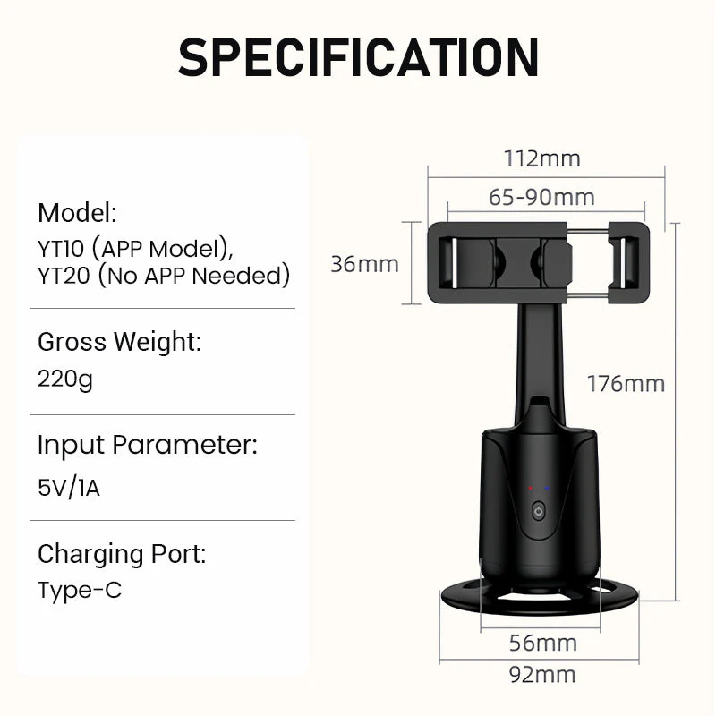 📢📢55% DE RÉDUCTION ! ✨Support portable pour téléphone avec suivi automatique à 360° - Image 8