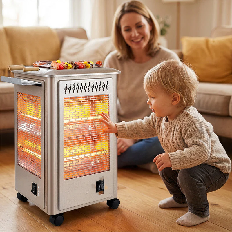 📢📢60 % DE RÉDUCTION !! ⏰Chauffage électrique portable à 5 côtés avec grille barbecue - Image 3