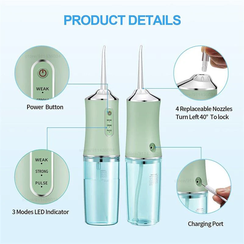 📢📢60 %  DE RÉDUCTION !! ⏰🦷 Hydropulseur Dentaire Électrique à Impulsion – Nettoyage en Profondeur 💦 🎉 - Image 6