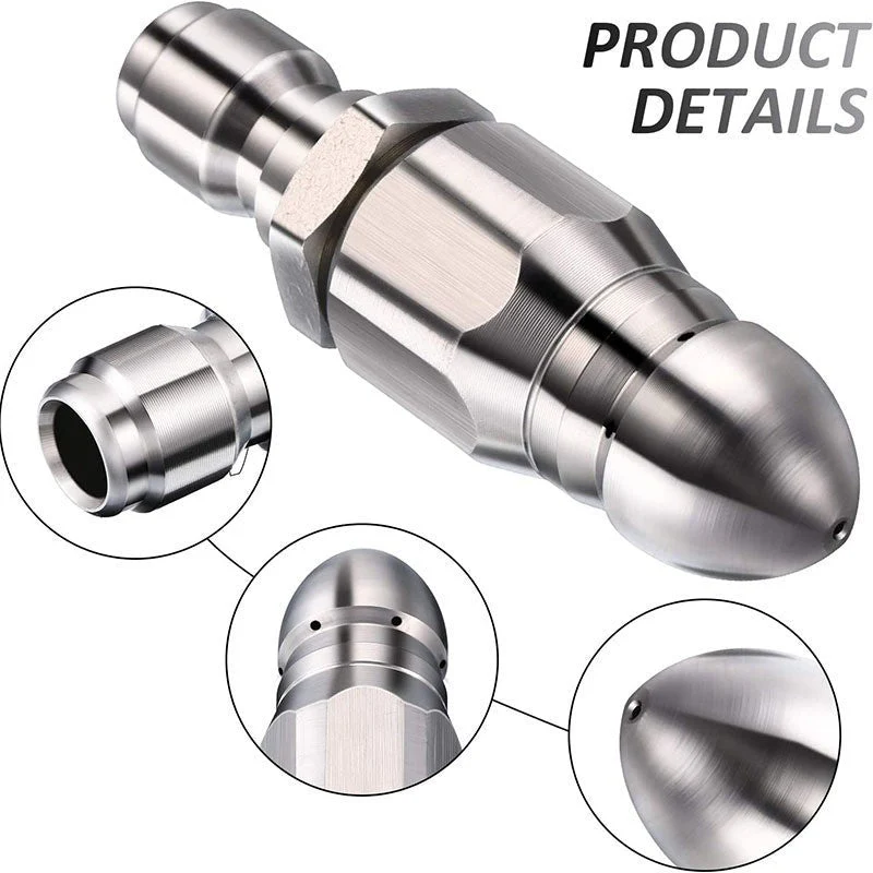 🔩 50% OFF IMMÉDIAT ! 🌊 Buse de Nettoyage pour Égouts en Acier Inoxydable - Élimine les Obstructions et Préviens les Bouchons en Profondeur 💦🚿 - Image 3