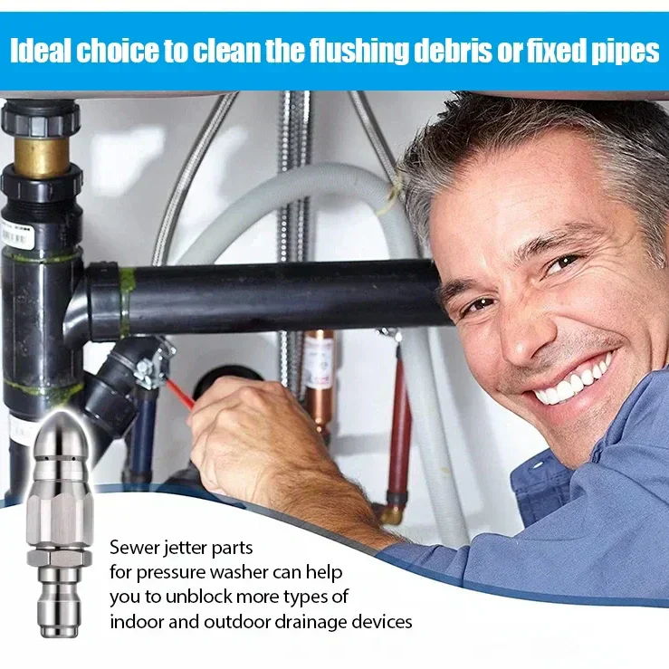 🔩 50% OFF IMMÉDIAT ! 🌊 Buse de Nettoyage pour Égouts en Acier Inoxydable - Élimine les Obstructions et Préviens les Bouchons en Profondeur 💦🚿 - Image 4