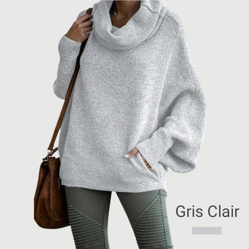 📢📢50% DE RÉDUCTION !!!✨Pull à Manches Chauve-Souris et Col Bénitier avec Poches pour Femmes - Image 10