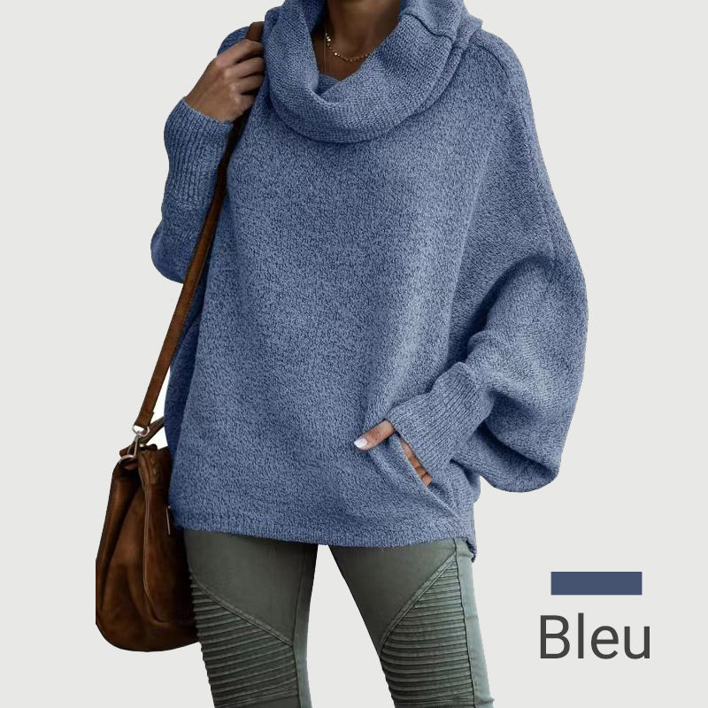 📢📢50% DE RÉDUCTION !!!✨Pull à Manches Chauve-Souris et Col Bénitier avec Poches pour Femmes - Image 14