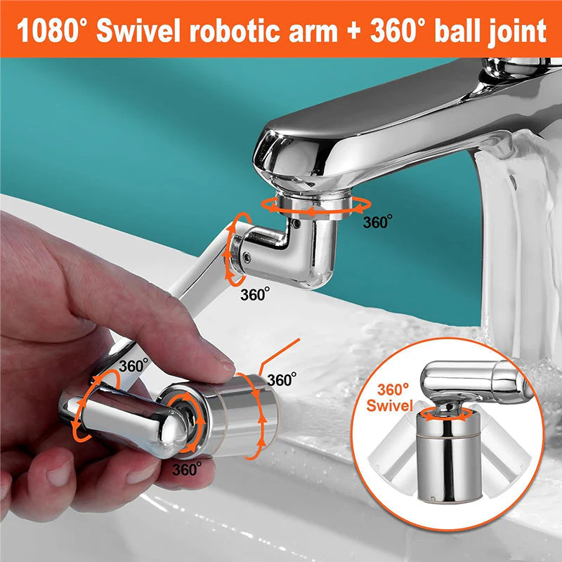 📢📢60 % de réduction !! ⏰Adaptateur robinet 1440° pivotant – Étanche, silencieux, 2 modes d’eau & triple filtration ! 🚿✨ - Image 4