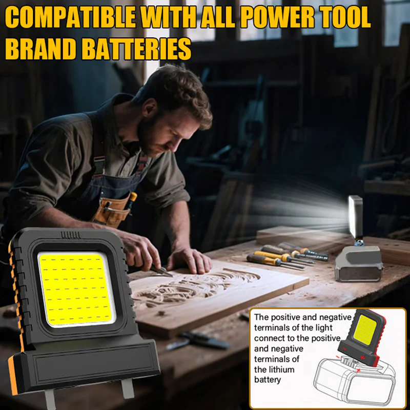 Adjustable LED Light for Lithium Battery Tools