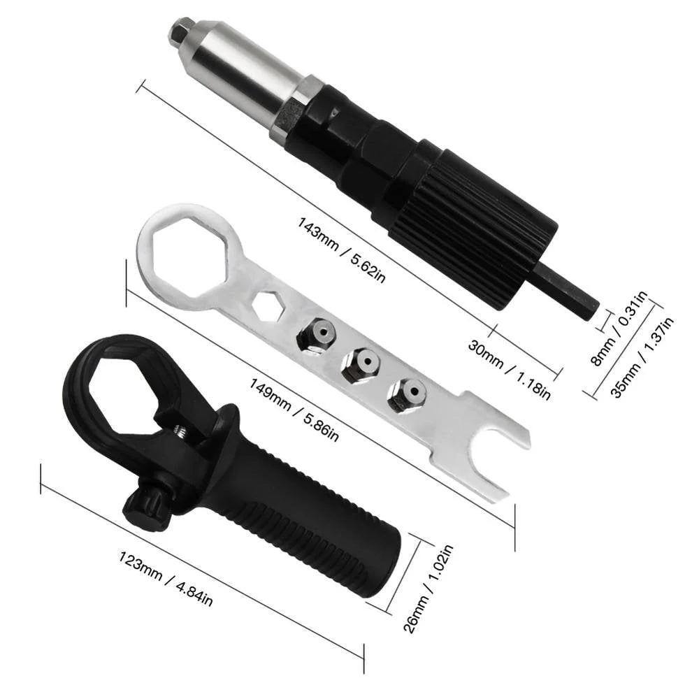 📢📢50 %  DE RÉDUCTION !! ⏰Kit d'adaptation pour pistolet à rivets professionnel avec 4 boulons de buse différents et assortis - Image 2