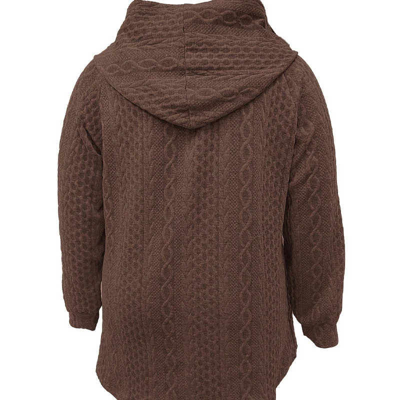 Relaxed Fit Hooded Jacket with Textured Weave - Image 12