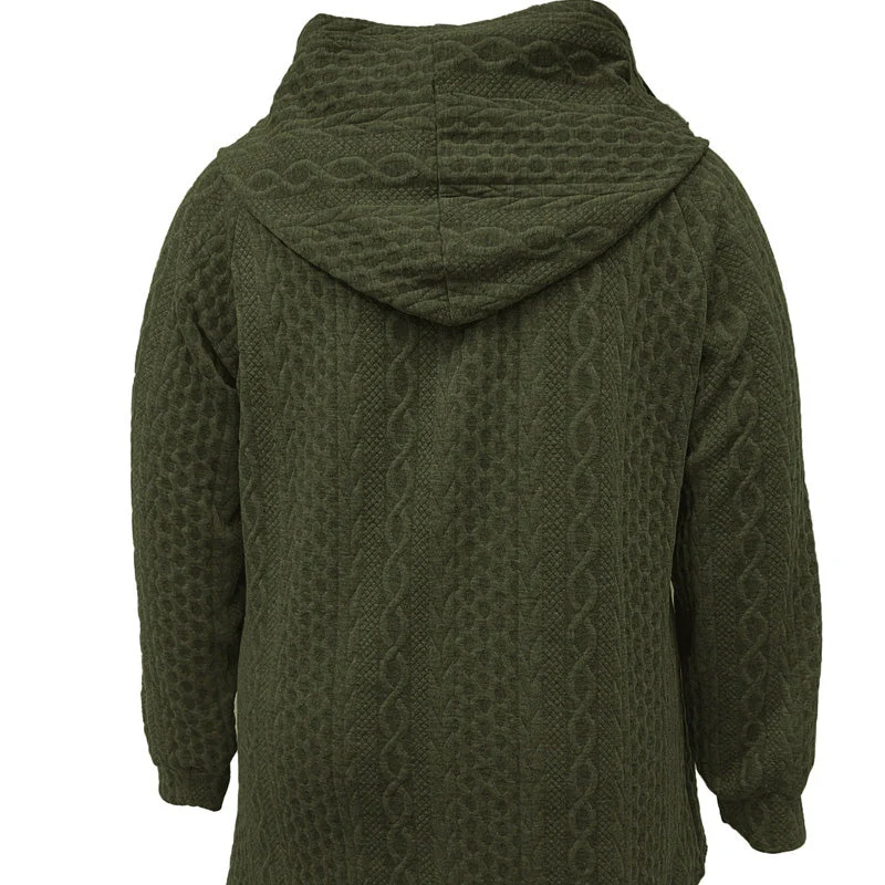 Relaxed Fit Hooded Jacket with Textured Weave - Image 3