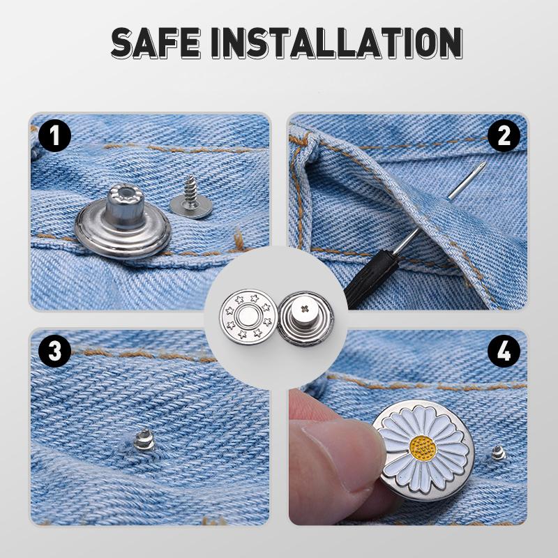 Removable No-Sew Jeans Buttons Set - Image 4