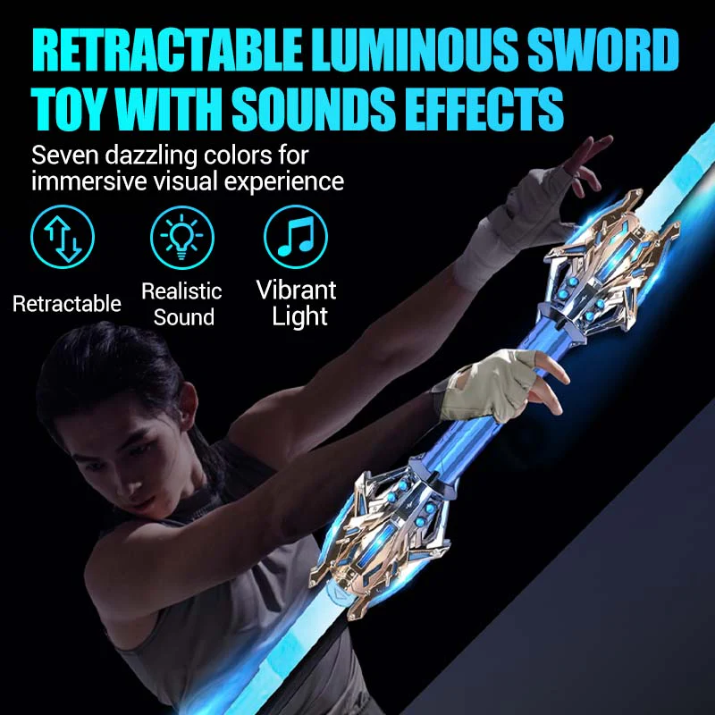 📢📢70 % de réduction !!!✨Jouet épée lumineuse rétractable avec effets sonores