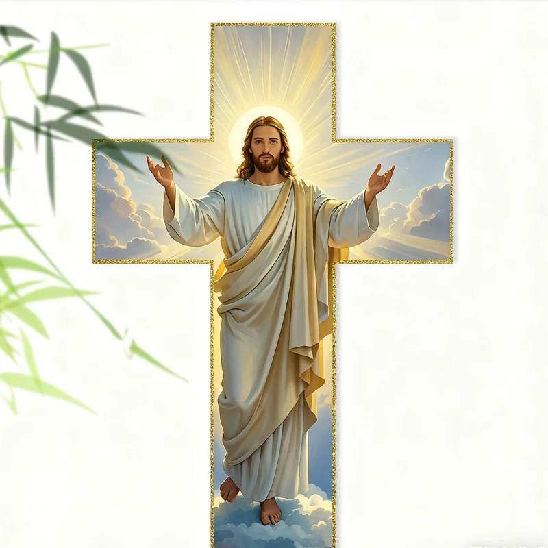 📢📢60% DE RÉDUCTION ! ✨🔥Décoration murale rétro avec croix représentant Jésus-Christ