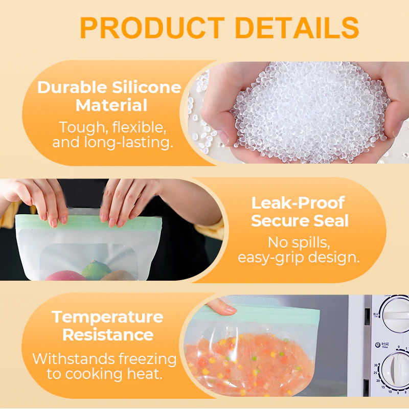 🏡50% de réduction✨Sac de stockage alimentaire réutilisable en silicone - Image 7