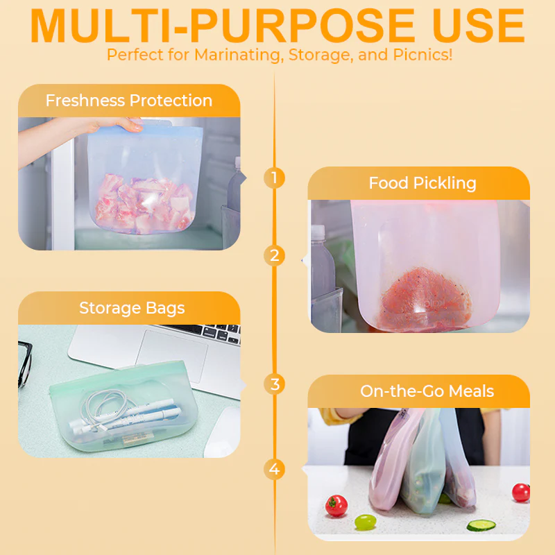 🏡50% de réduction✨Sac de stockage alimentaire réutilisable en silicone - Image 9