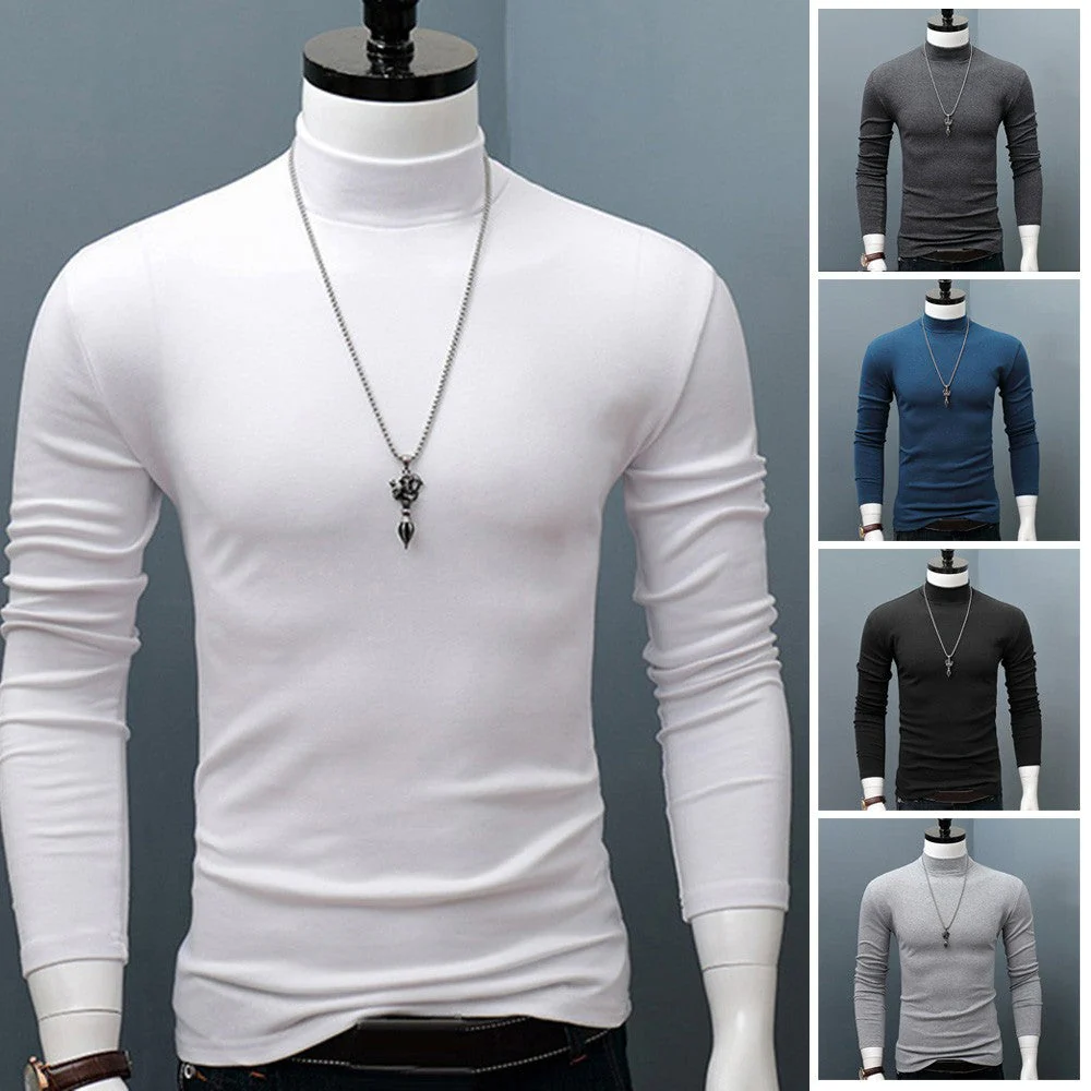 📢📢60 % de réduction !!!✨🎅T-shirt thermique en coton à encolure haute - Image 2
