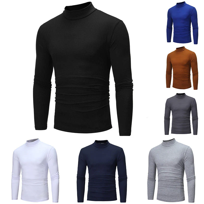 📢📢60 % de réduction !!!✨🎅T-shirt thermique en coton à encolure haute - Image 3