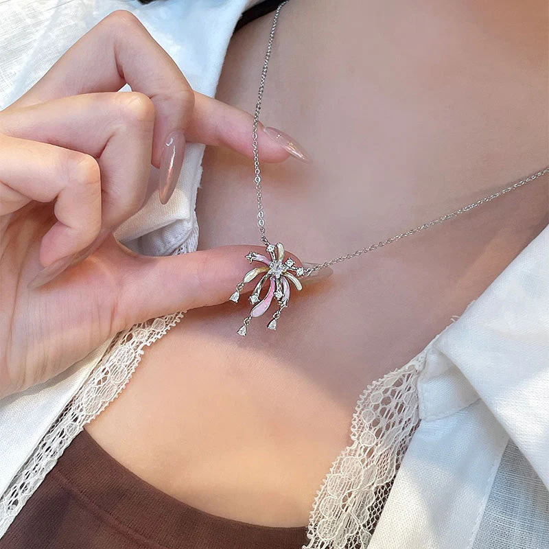 Romantic Colorful Zircon Firework Necklace - Image 5