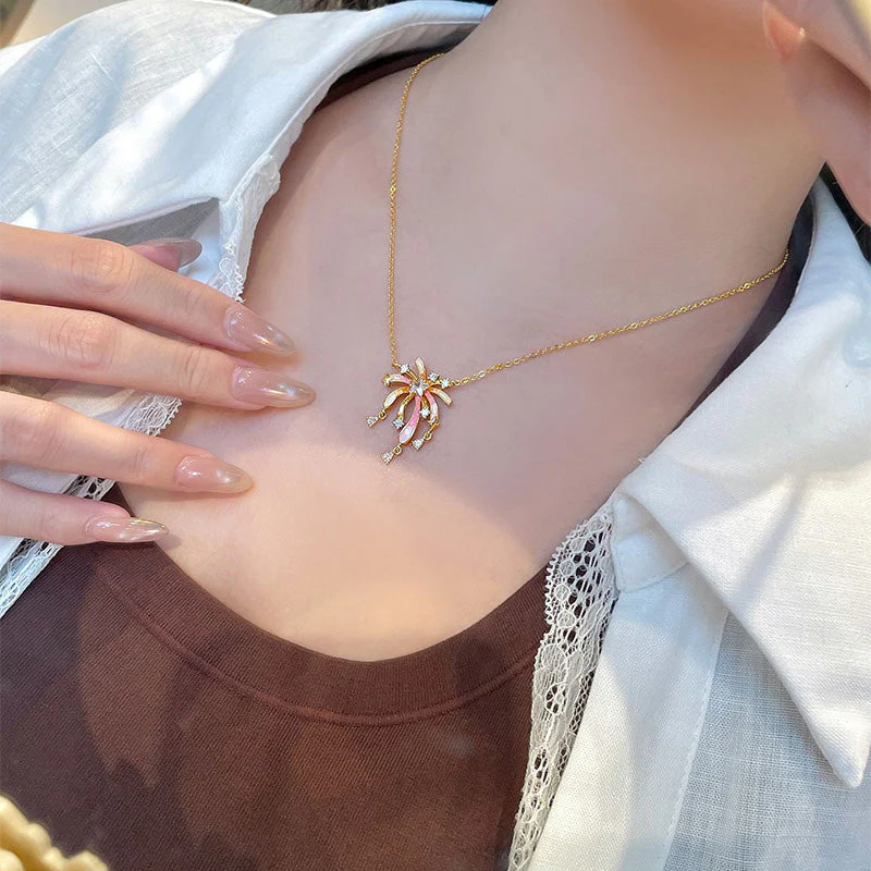 Romantic Colorful Zircon Firework Necklace - Image 8