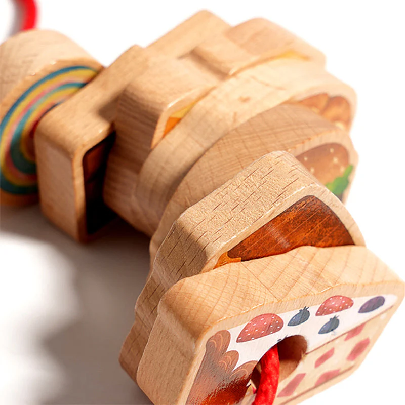 🐛 51% DE RÉDUCTION! ✨ Chenille Gourmande en Bois - Jouet à Tirer avec Corde pour Enfants dès 3 Ans (Développe la Motricité et la Créativité) 🌟🧒 - Image 6