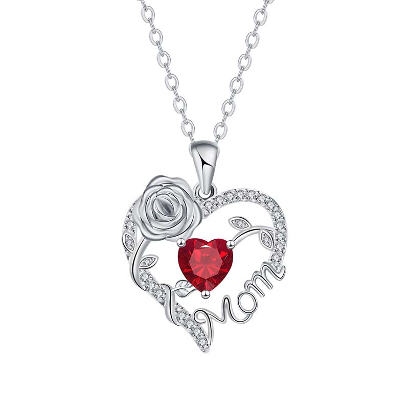 đąđą70 % DE RĂDUCTION !! â°Collier pendentif « Mom » avec cĆur en rose - Image 8