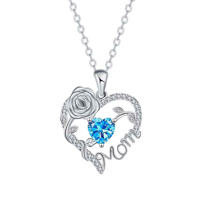 đąđą70 % DE RĂDUCTION !! â°Collier pendentif « Mom » avec cĆur en rose - Image 9