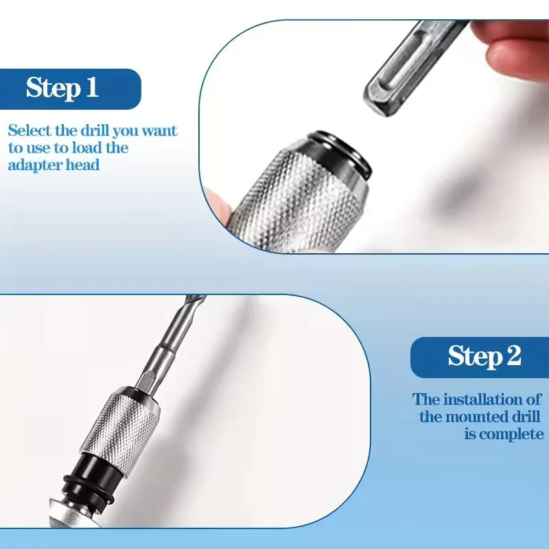 📢📢50 % de réduction !!! 🎅Adaptateur pour marteau perforateur avec Jeu de Forets à Percussion - Image 3