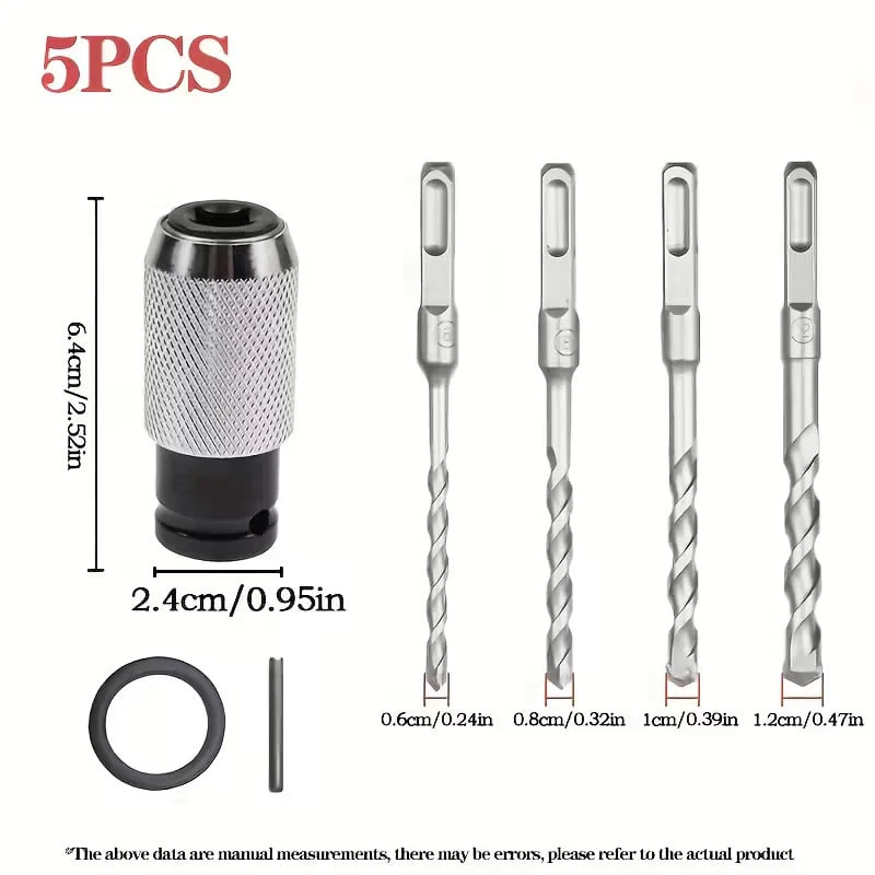 📢📢50 % de réduction !!! 🎅Adaptateur pour marteau perforateur avec Jeu de Forets à Percussion - Image 5