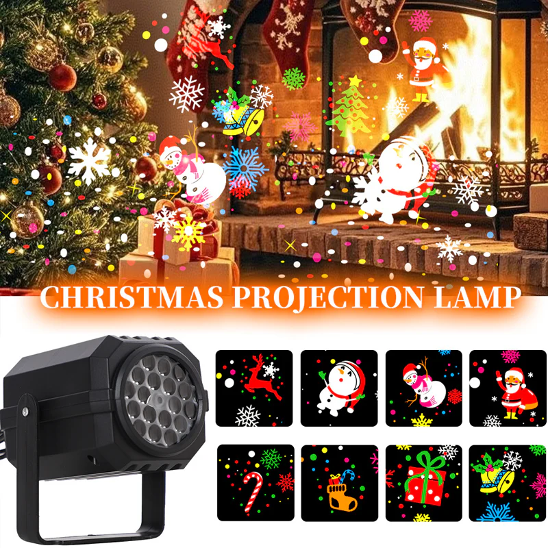 📢📢60 % de réduction !!!🎅Projecteur lumineux rotatif à LED avec motifs de Noël