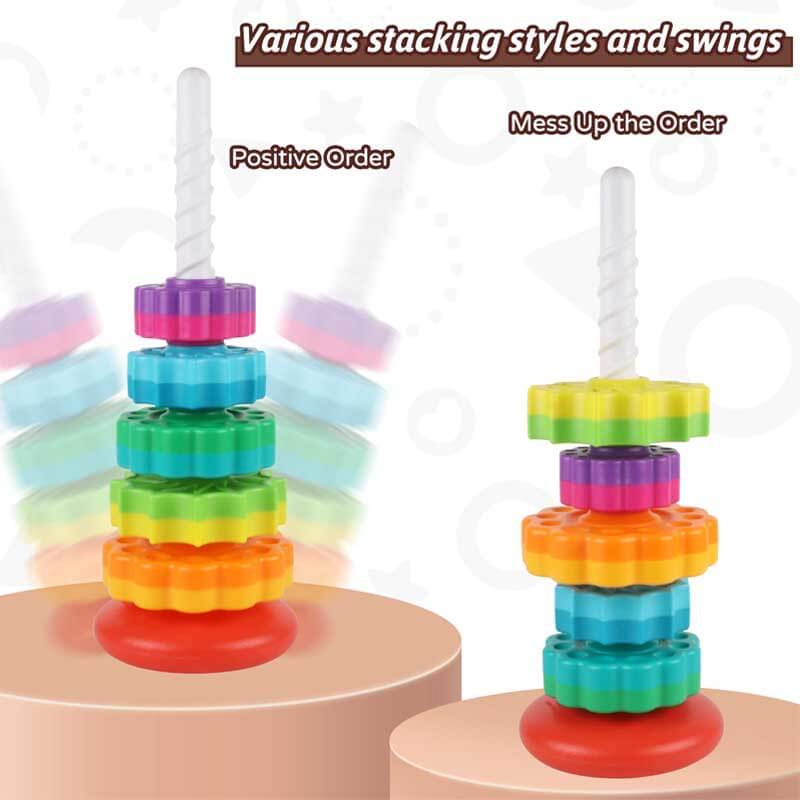 📢📢50 % de réduction !!! 🎅Jouets empilables arc-en-ciel - Image 3