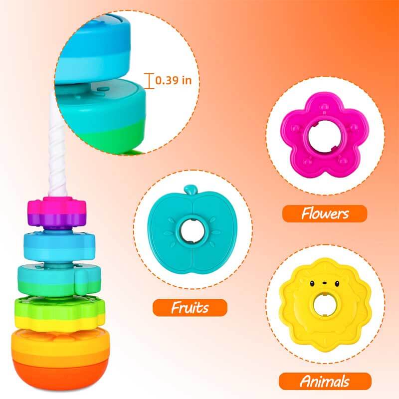 📢📢50 % de réduction !!! 🎅Jouets empilables arc-en-ciel - Image 8