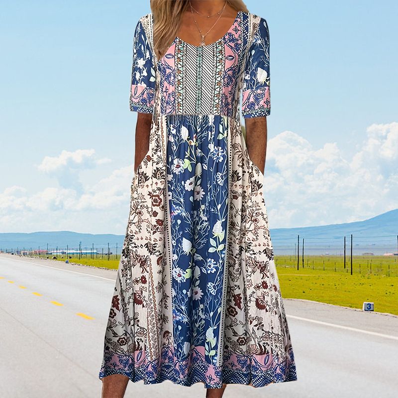 🔥2025 Nouveaux produits🌸✨ Robe élégante à motif bohème pour femme - Image 11
