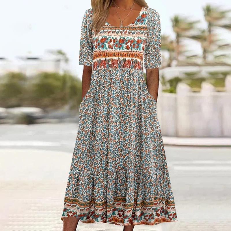 🔥2025 Nouveaux produits🌸✨ Robe élégante à motif bohème pour femme - Image 13