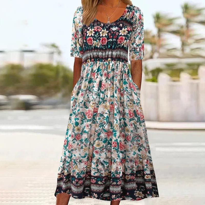 🔥2025 Nouveaux produits🌸✨ Robe élégante à motif bohème pour femme - Image 14