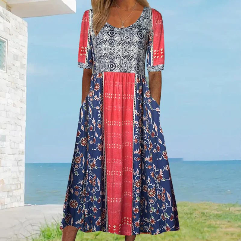 🔥2025 Nouveaux produits🌸✨ Robe élégante à motif bohème pour femme - Image 2