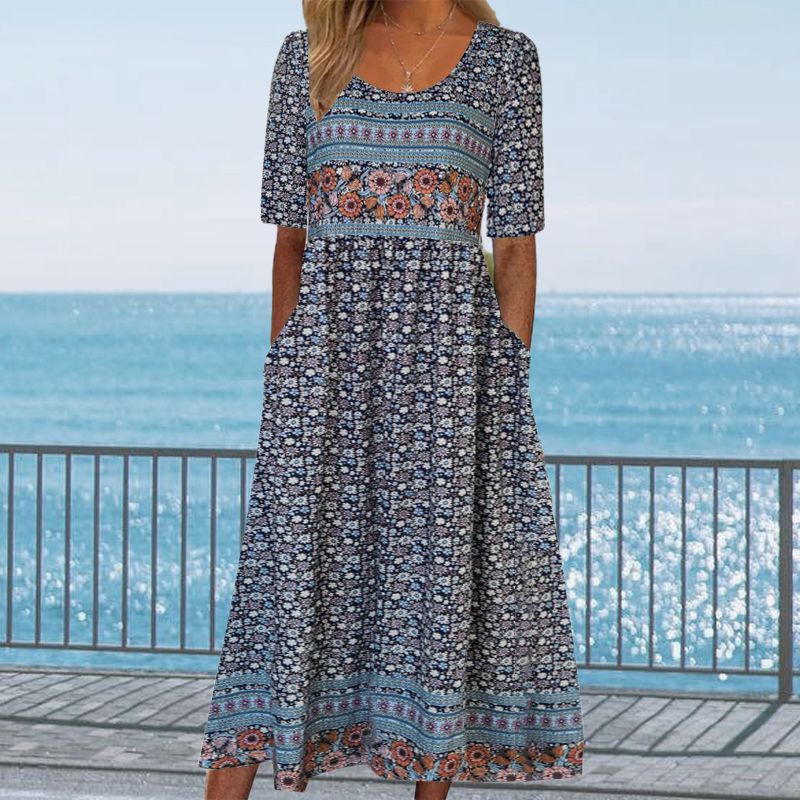 🔥2025 Nouveaux produits🌸✨ Robe élégante à motif bohème pour femme - Image 4