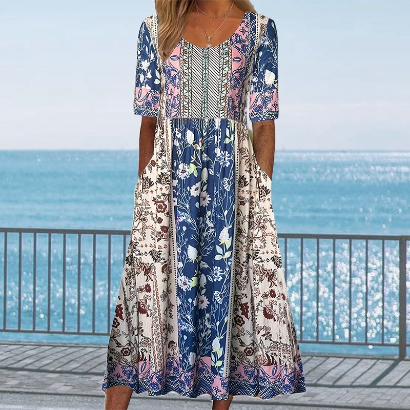 🔥2025 Nouveaux produits🌸✨ Robe élégante à motif bohème pour femme - Image 5