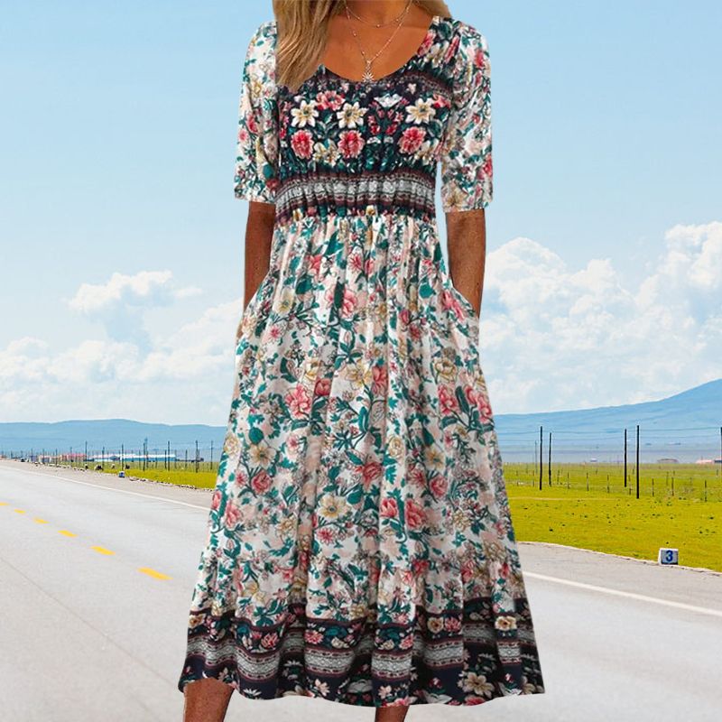 🔥2025 Nouveaux produits🌸✨ Robe élégante à motif bohème pour femme - Image 6