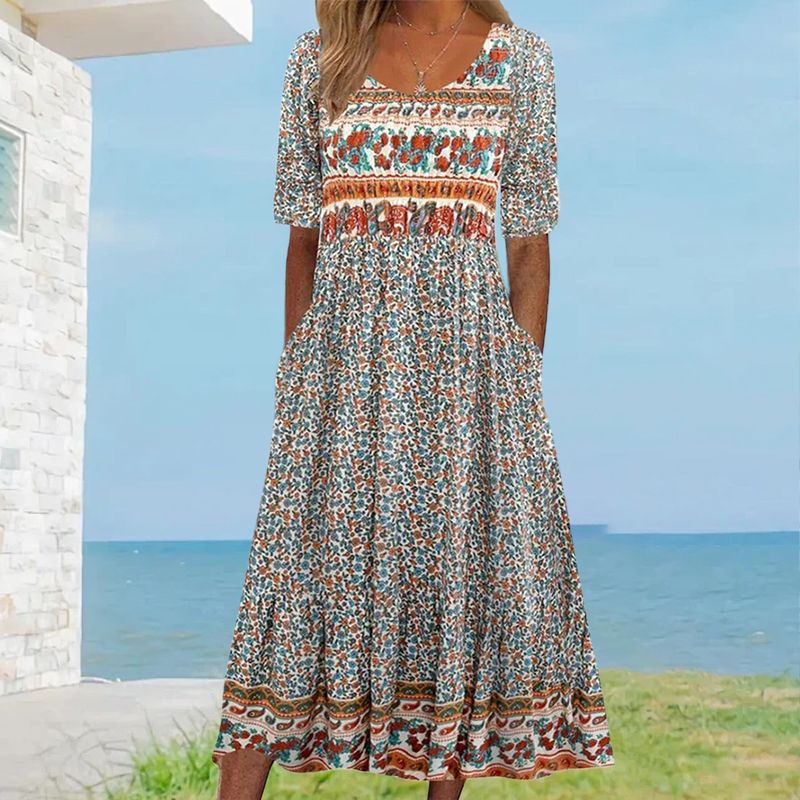 🔥2025 Nouveaux produits🌸✨ Robe élégante à motif bohème pour femme - Image 7