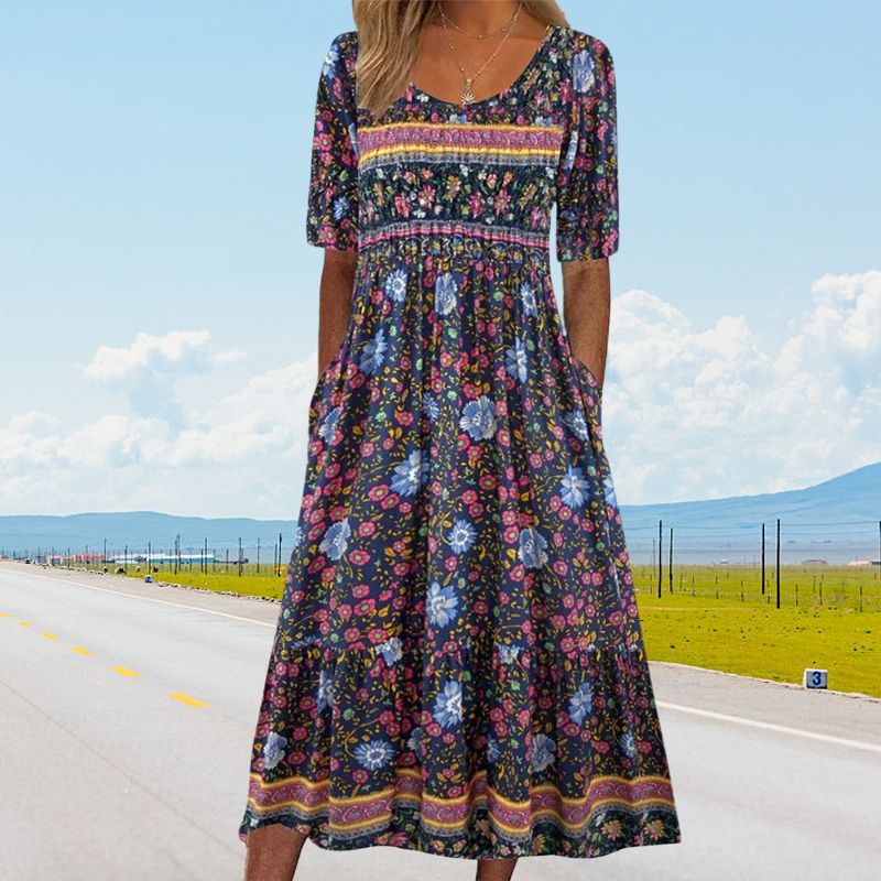 🔥2025 Nouveaux produits🌸✨ Robe élégante à motif bohème pour femme - Image 8