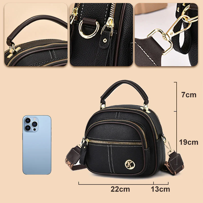 Sac classique multifonctionnel à compartiments, à bandoulière large et réglable, en cuir de PU - Image 11