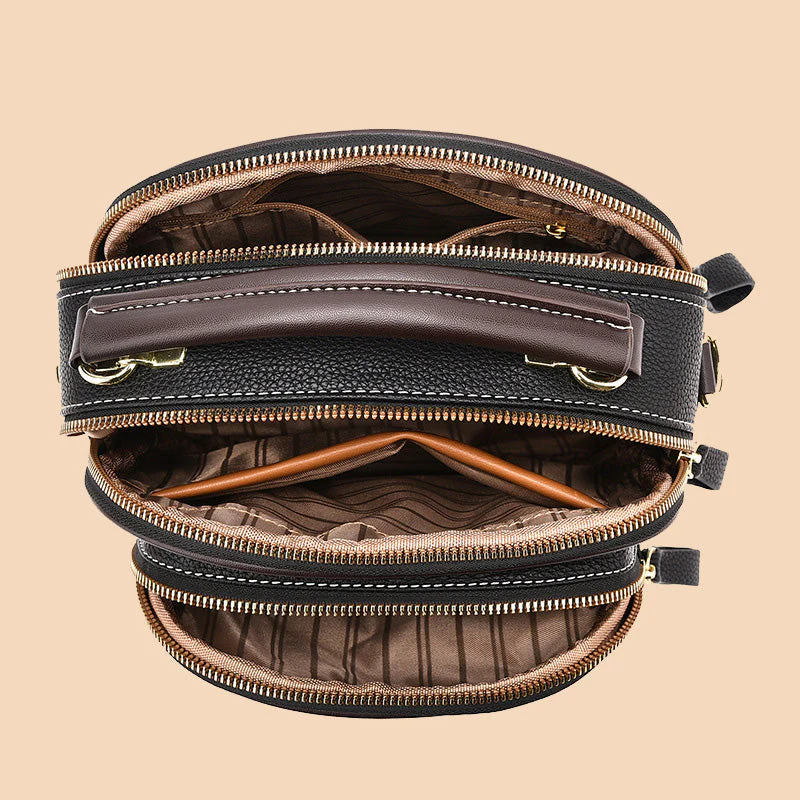 Sac classique multifonctionnel à compartiments, à bandoulière large et réglable, en cuir de PU - Image 7