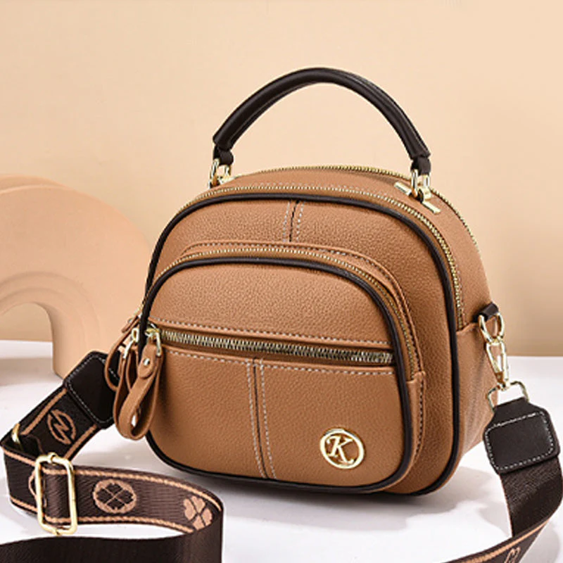 Sac classique multifonctionnel à compartiments, à bandoulière large et réglable, en cuir de PU - Image 9