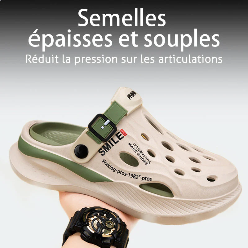 🎁 50% de réduction pour un temps limité 🚀 Sandales respirantes à semelle épaisse douce pour hommes, femmes ✨ - Image 4