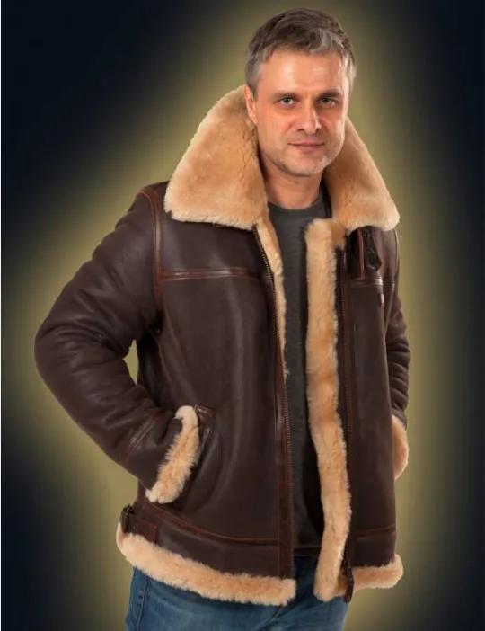 📢📢60 % de réduction !!! ✨VESTE BOMBER EN PEAU DE MOUTON - Image 4