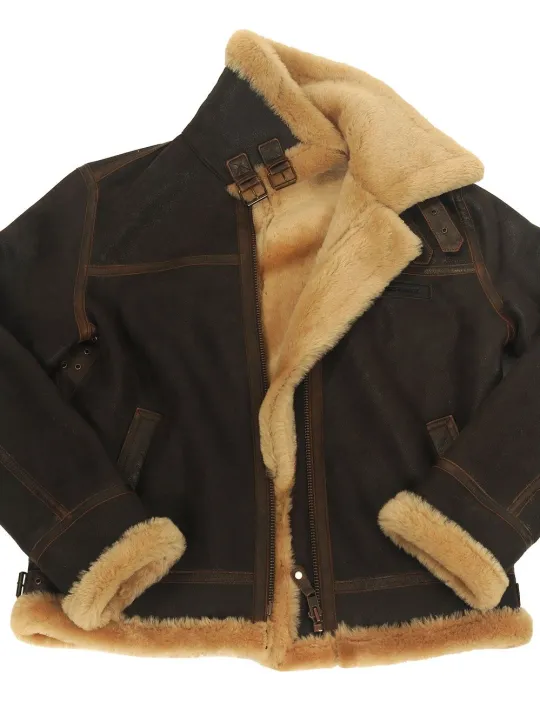 📢📢60 % de réduction !!! ✨VESTE BOMBER EN PEAU DE MOUTON - Image 6