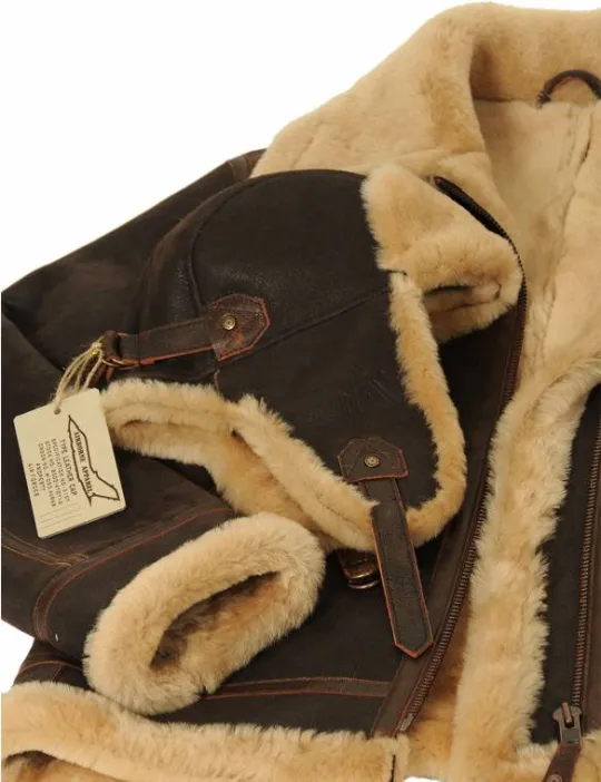 📢📢60 % de réduction !!! ✨VESTE BOMBER EN PEAU DE MOUTON - Image 9