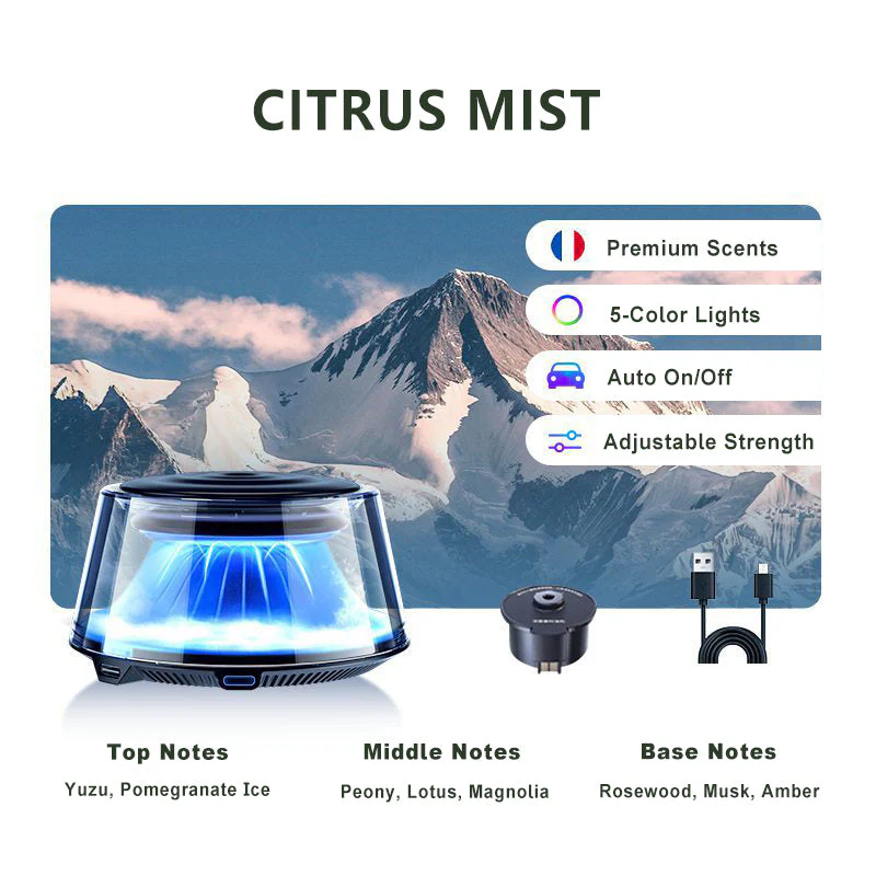 ☁️Diffuseur de voiture Cloud Mist 2025 - Marche/arrêt automatique avec batterie USB-C de 30 jours et 1 recharge = 1 an de fraîcheur - Image 7