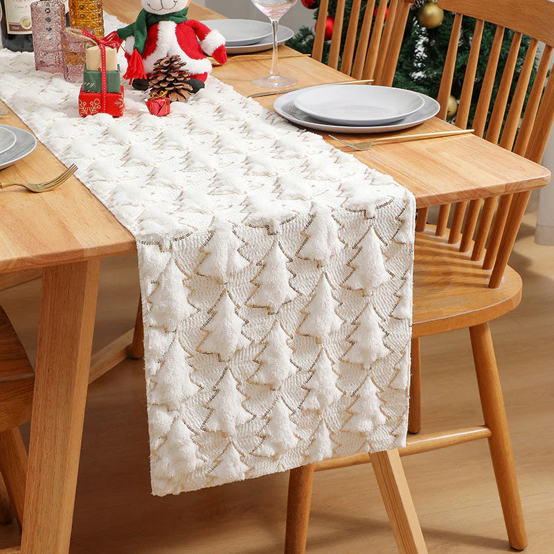 📢📢50% DE RÉDUCTION !!! 🎅Chemin de table en peluche douce en forme d'arbre de Noël - Image 10